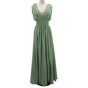 FORMAL PARTY SZ 10 L sage green wedding formal party bridesmaid maxi dress B101